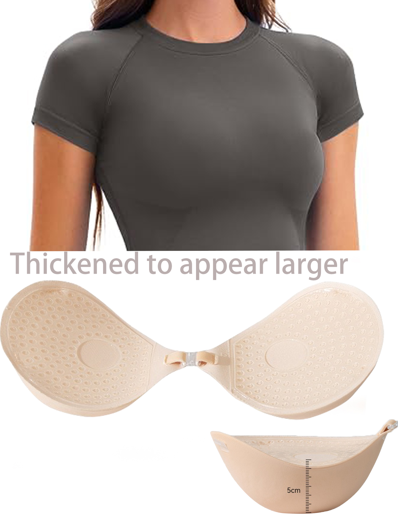 Push Up Bra Silicone - 5CM 두께의 가슴 스티커 여성용 투명
