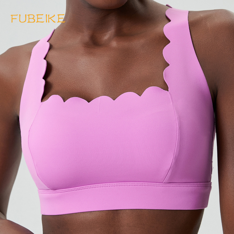 Sports Bra Racerback - FUBEIKE 작은 파도 더블 어깨 스트랩