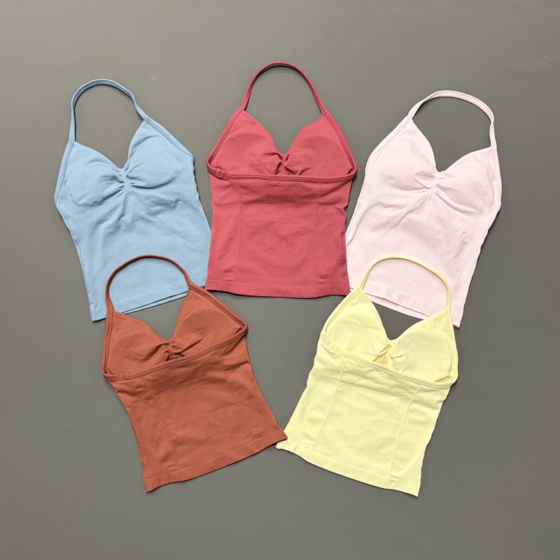 Sports Bra Racerback - 짐 여성용 스포츠 탱크탑 심리스 홀터
