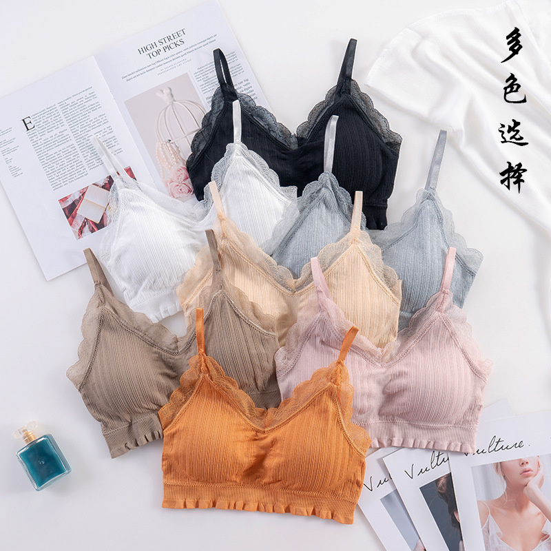 Lace Bralette Set - 3D 섹시 란제리 심리스 스포츠 브라,