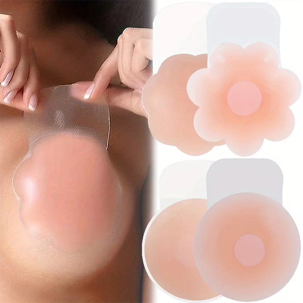 Push Up Bra Silicone - 1 쌍의 실리콘 젖꼭지 커버 리프트