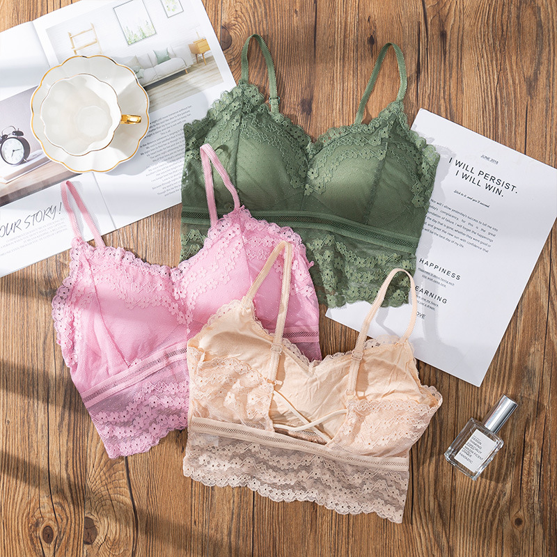 Lace Bralette Set - 3D 섹시한 레이스 란제리 심리스 스포츠