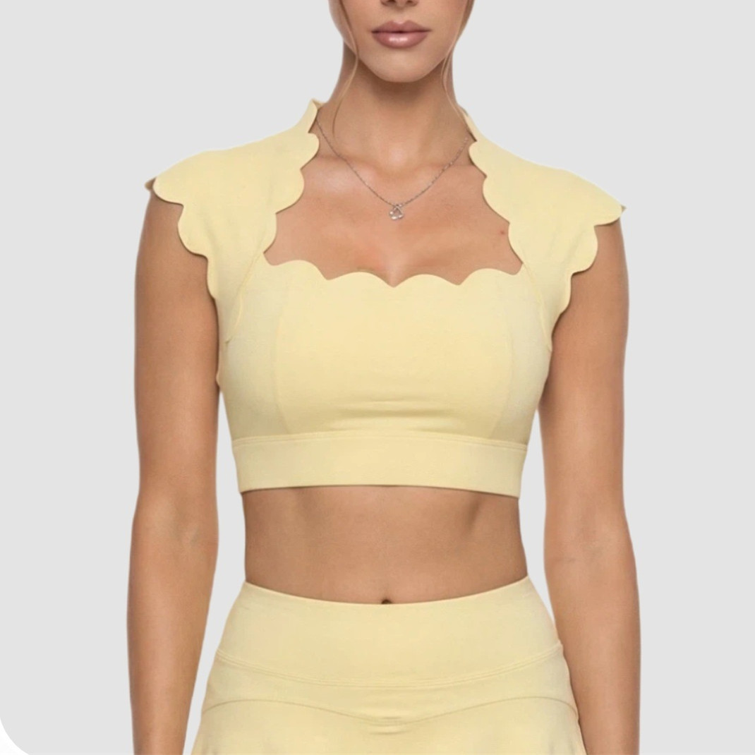 Sports Bra Racerback - 패드 웨이브 여성 스포츠 베스트 요가