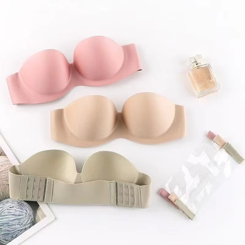 Underwire Bra Padded - 여성용 섹시 스트랩리스 푸쉬업 패드 브라