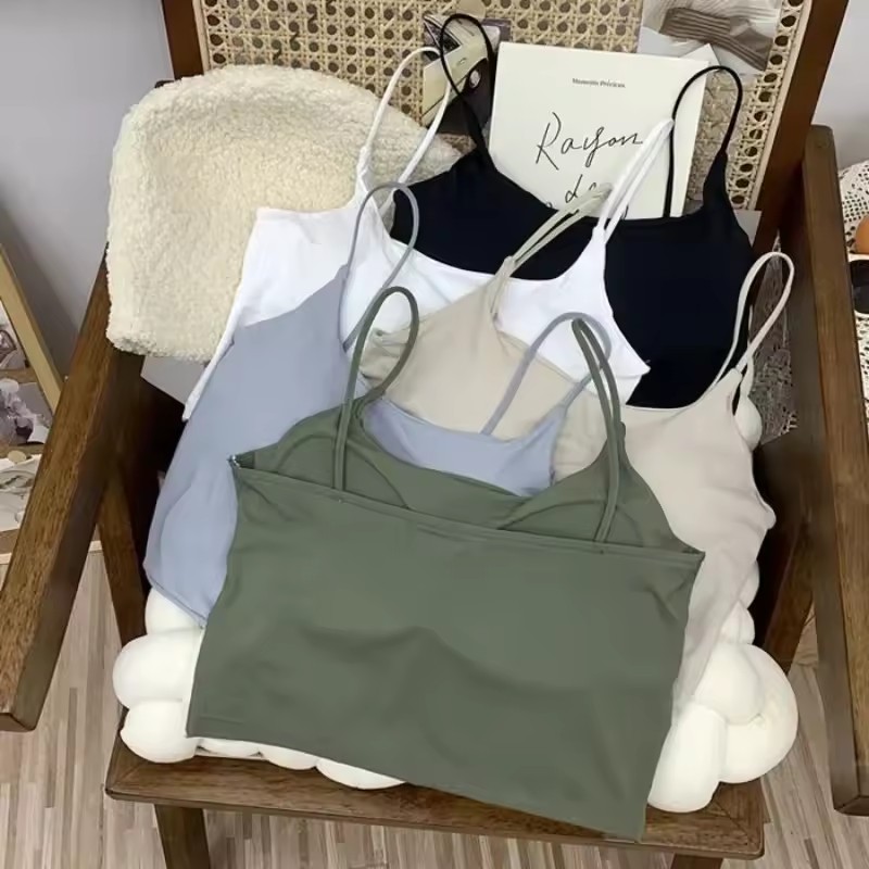 여성 원활한 얼음 실크 패딩 캐미솔 브라 탑 여름 요가 - T Shirt Bra Seamless 리뷰 및 가격