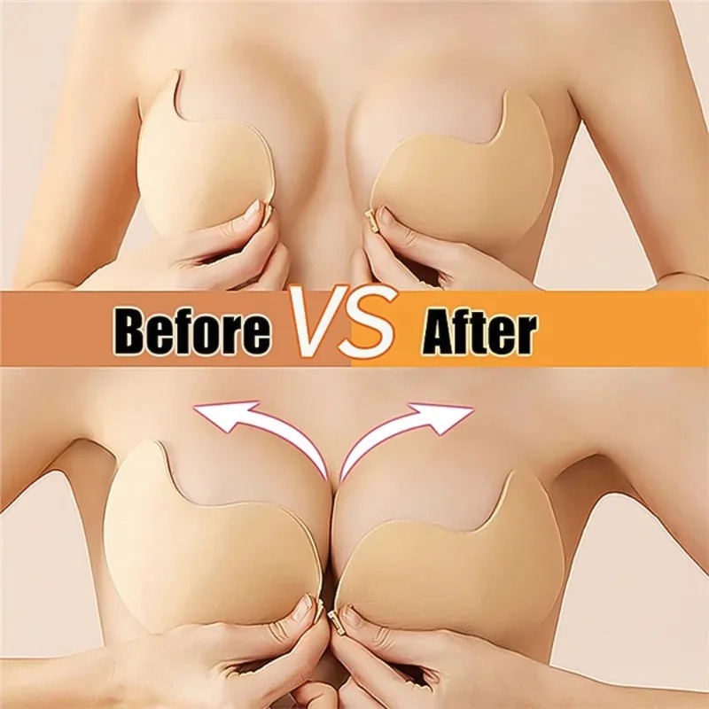 보이지 않는 스트랩리스 접착식 스틱 브라 스트랩리스 푸 - Push Up Bra Silicone 리뷰 및 가격