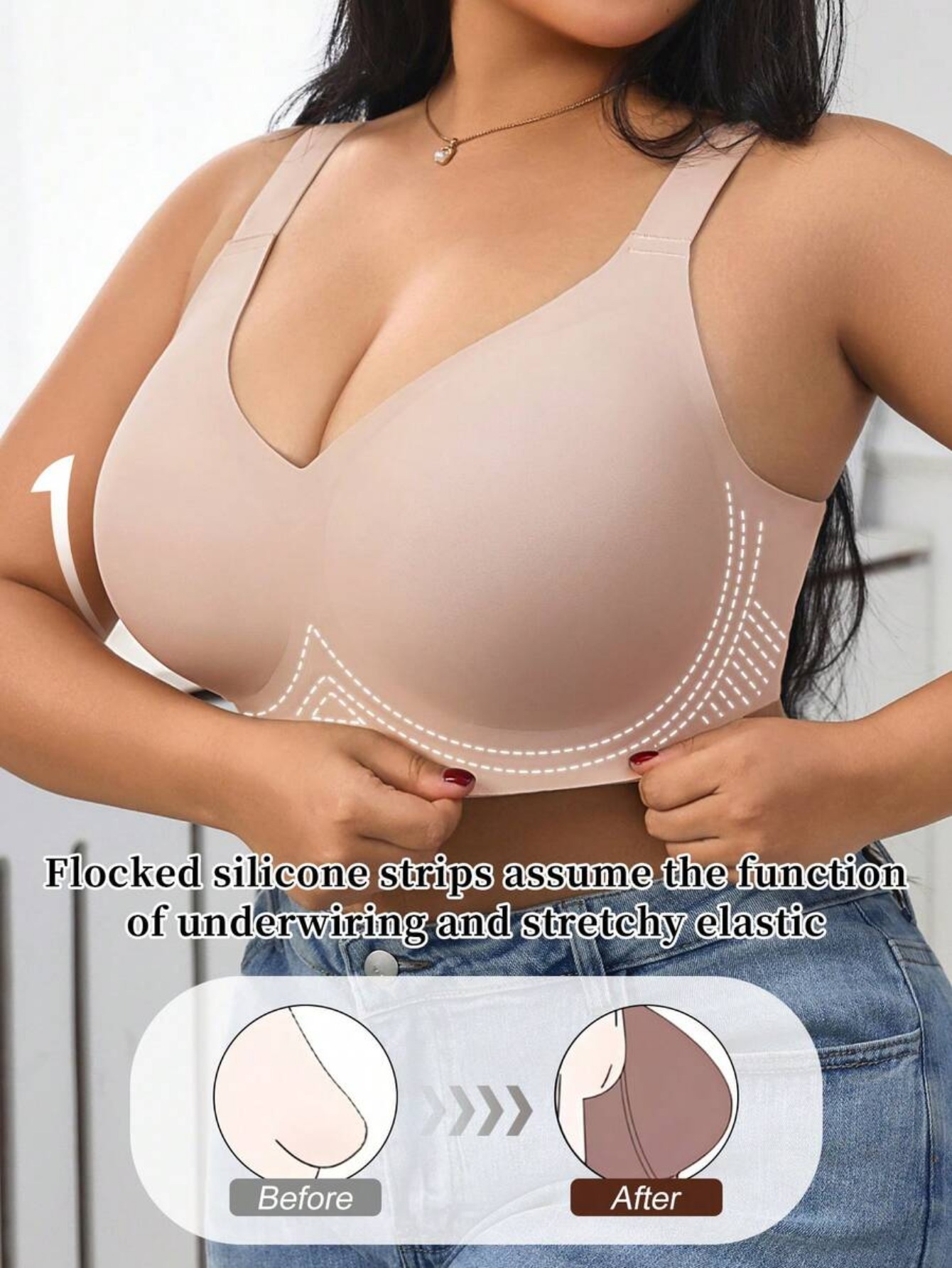 여성용 하이 서포트 스포츠 브라, 와이어프리 플록드 실 - Wirefree Bra Comfort 리뷰 및 가격