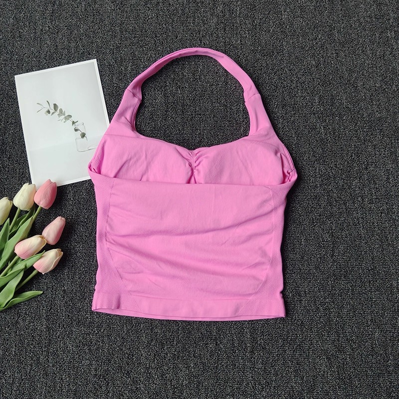 여성용 심리스 홀터넥 스포츠 베스트 요가 백리스 행잉넥 - T Shirt Bra Seamless 리뷰 및 가격