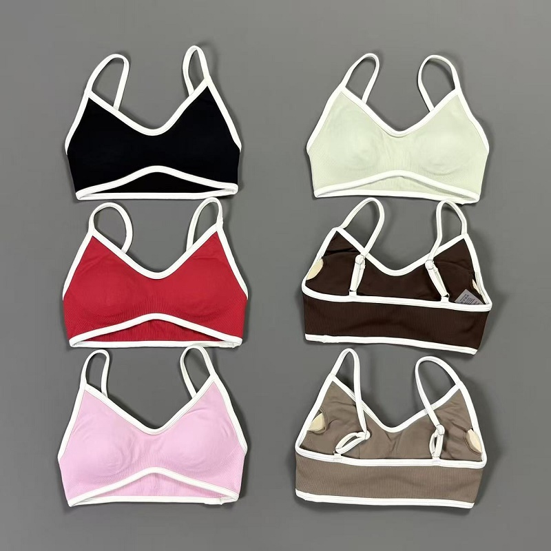 여성용 콘트라스트라인 요가 브라 V넥 화이트 엣지 얇은 - Sports Bra Racerback 리뷰 및 가격