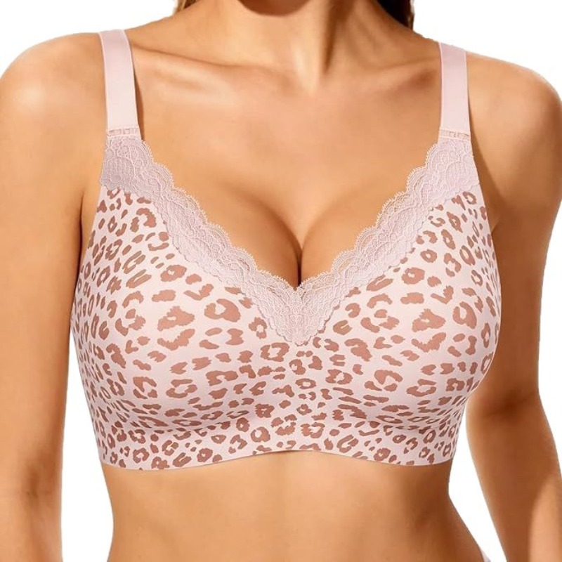 핑크 레오파드 프린트 레이스 와이어프리 심리스 브라 풀 - Wirefree Bra Comfort 리뷰 및 가격
