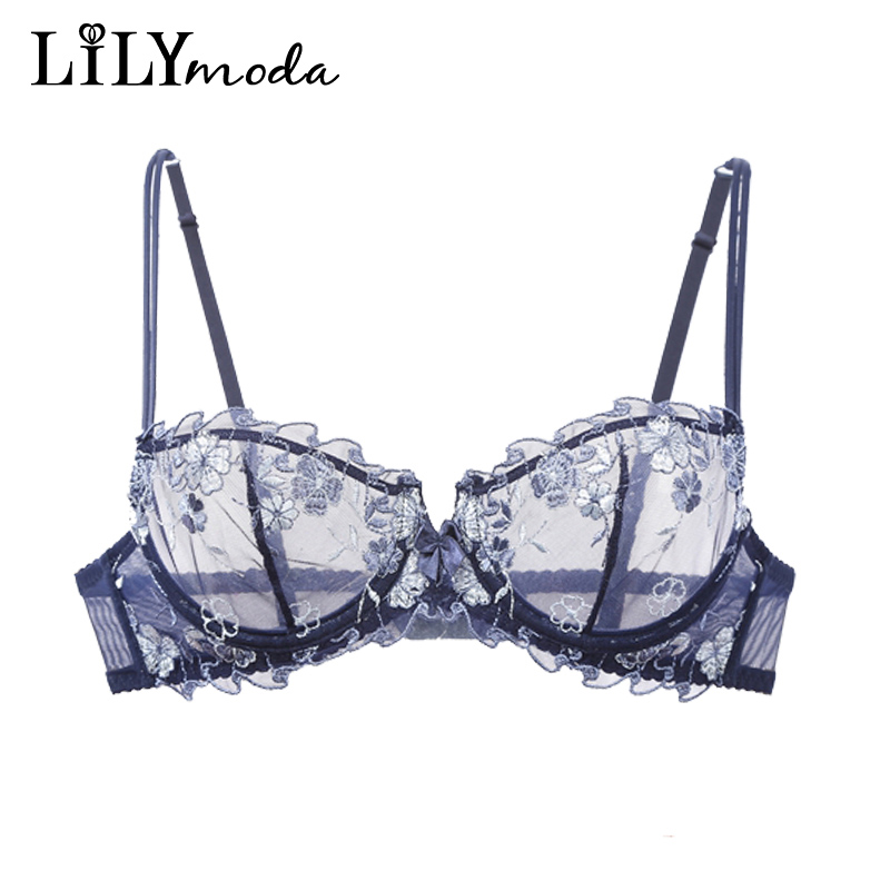 Lilymoda 여성용 섹시한 초박형 투명 안감 없는  - Demi Bra Balconette 리뷰 및 가격