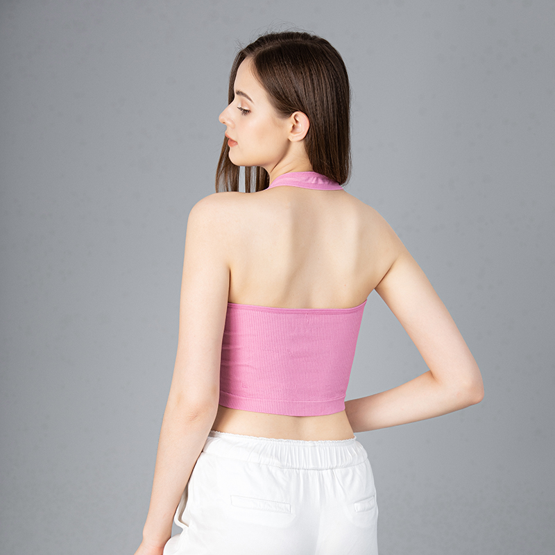 홀터넥 탑 여성 섹시한 백 레스 크롭 탑 오프 숄더 탱 - T Shirt Bra Seamless 리뷰 및 가격