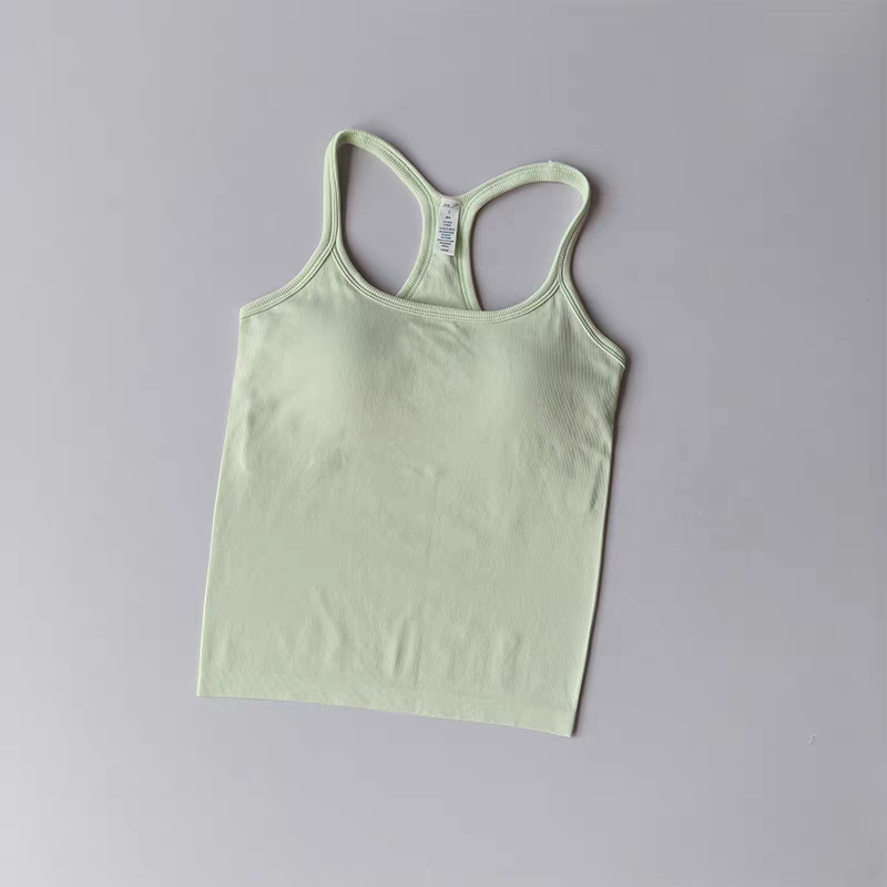 여름 여성 요가 캐미솔 스포츠 베스트 솔리드 리브드 탱 - T Shirt Bra Seamless 리뷰 및 가격