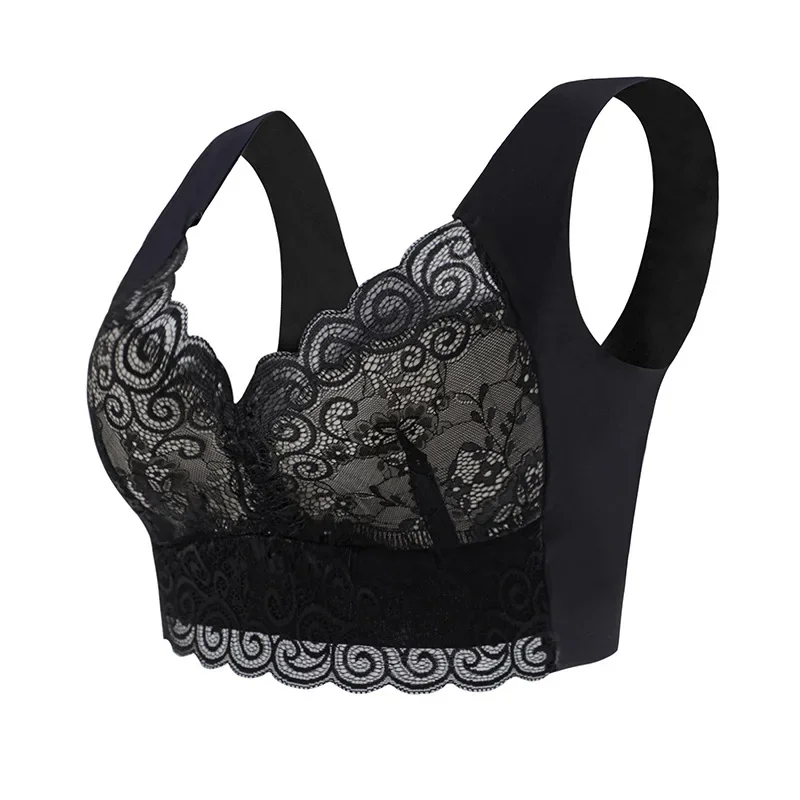 1pcs 얼음 실크 원활한 레이스 브래지어 탑 지원 속 - Sleep Bra Bralette 리뷰 및 가격