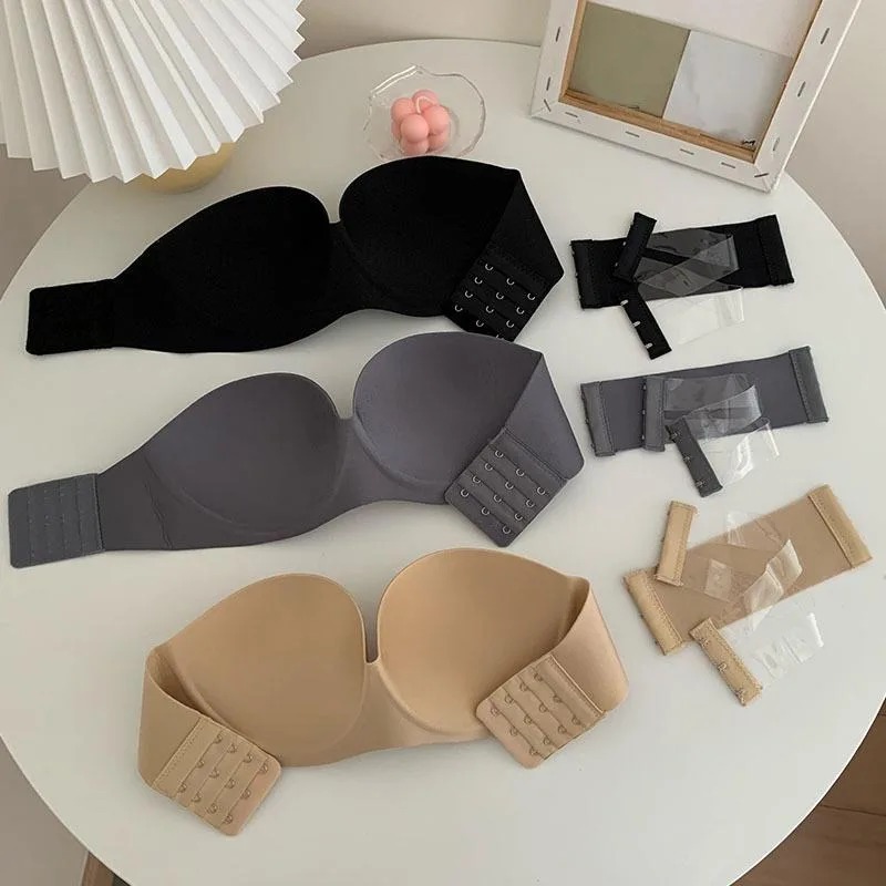 여성용 섹시 스트랩리스 푸쉬업 패드 브라 심리스 인비저 - Underwire Bra Padded 리뷰 및 가격