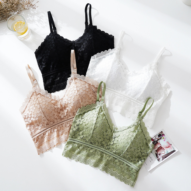 원피스 심리스 캐미솔 베스트 섹시 레이스 아름다운 백  - Lace Bralette Set 리뷰 및 가격