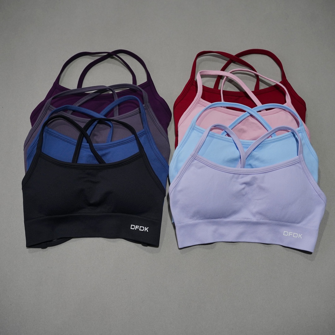 DFDK 리브드 심리스 크로스 백 요가 브라 여성용 와 - Underwire Bra Padded 리뷰 및 가격