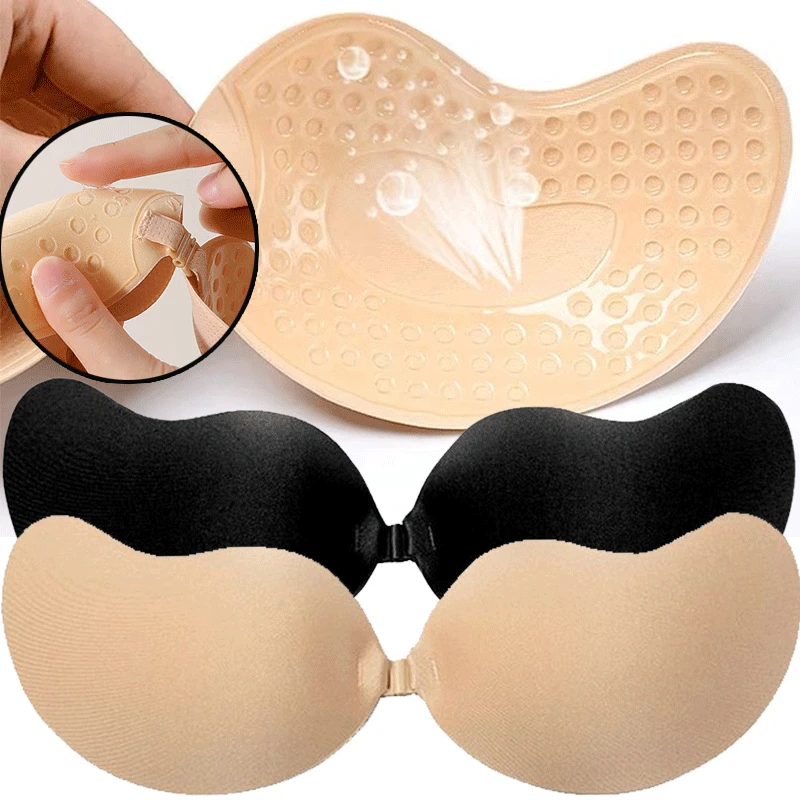재사용 가능한 접착식 니플 커버 A-D컵, 실리콘 패드 - Push Up Bra Silicone 리뷰 및 가격